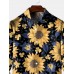 Men's Sunflower Hawaiian Resort Style Long Sleeve Shirt