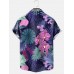 Men's Hawaiian Tropical Print Short Sleeve Shirt