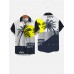 Summer Party Collision Color Coconut Tree Printing Men's Short Sleeve Shirt