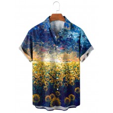 Men's Sunflower Oil Painting Shirt 72321872X