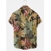 Men's Tropical Plant Hawaiian Short Sleeve Shirt